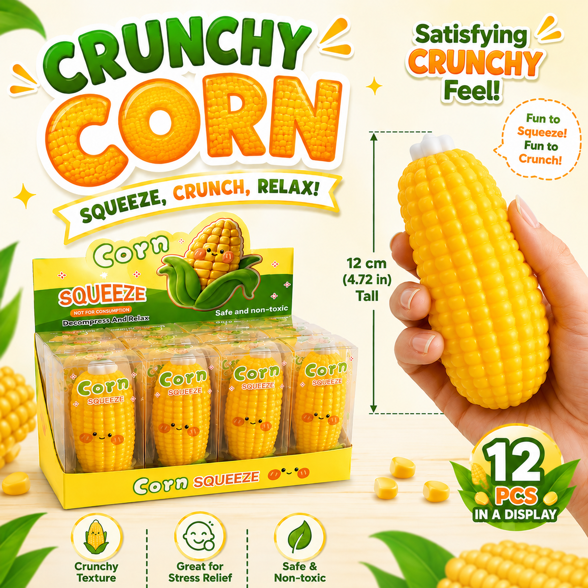 Gypsy Soul Crunchy Corn Squeeze ASMR Crunch Squishy Stress Toy