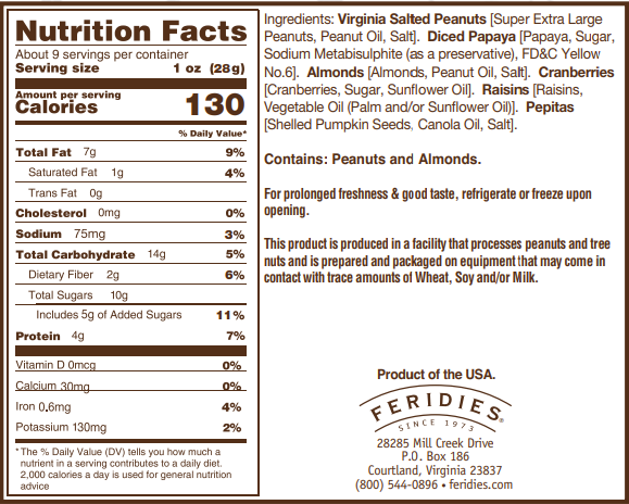 Feridies 9oz Route 58 Trail Mix