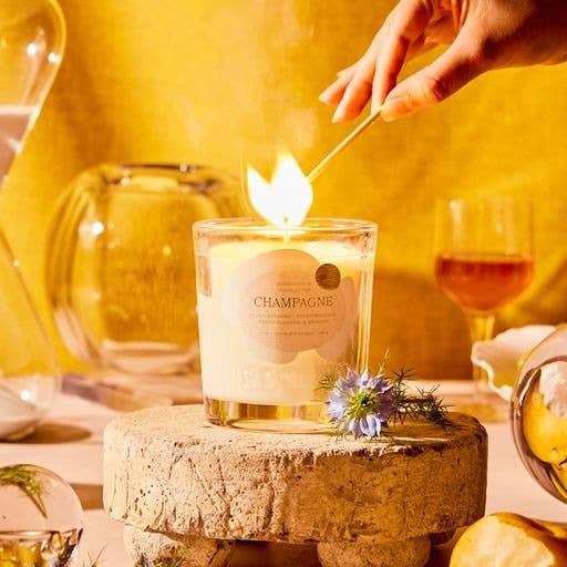 Rewined Champagne Candle 6 oz | Peony, Bergamot, Peach Blossom