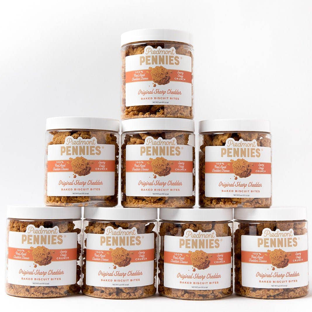 Piedmont Pennies Original Sharp Cheddar Cheese Crackers, Gift Jar