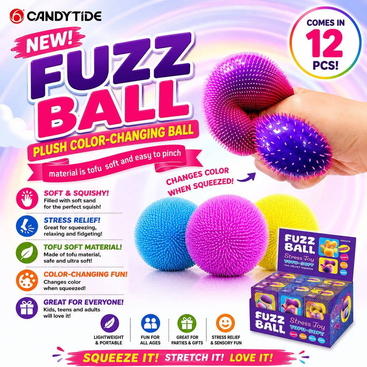 Gypsy Soul Fuzz Ball – Plush Color-Changing Stress Ball
