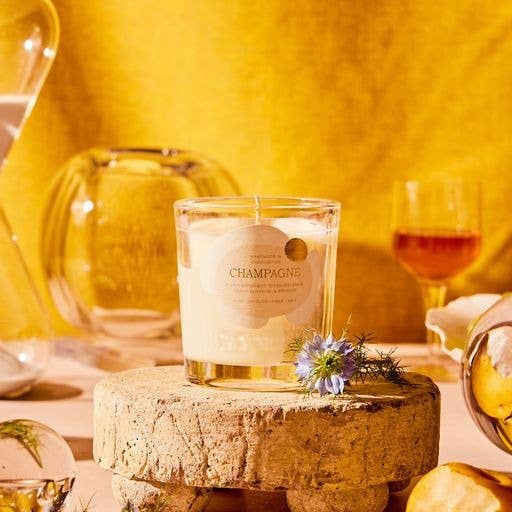 Rewined Champagne Candle 6 oz | Peony, Bergamot, Peach Blossom