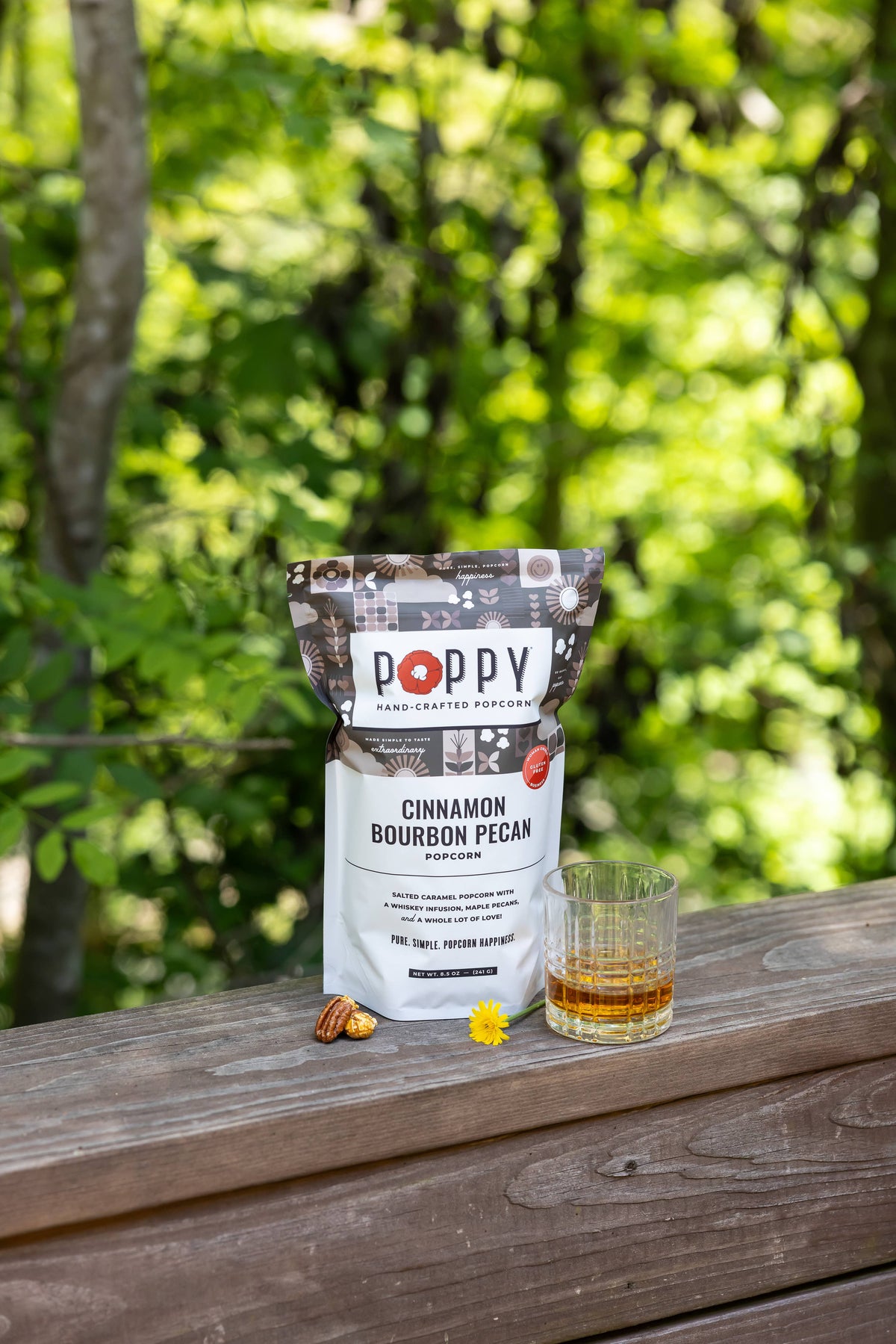 Poppy Popcorn Company Cinnamon Bourbon Pecan Popcorn