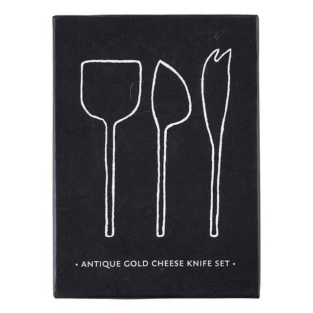 SBDS Pure Design Antique Gold Cheese Knives Set of 3