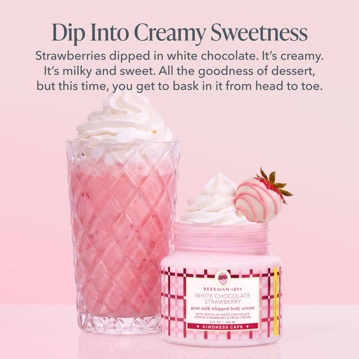 Beekman 1802 White Chocolate Strawberry Whipped Body Cream 8oz