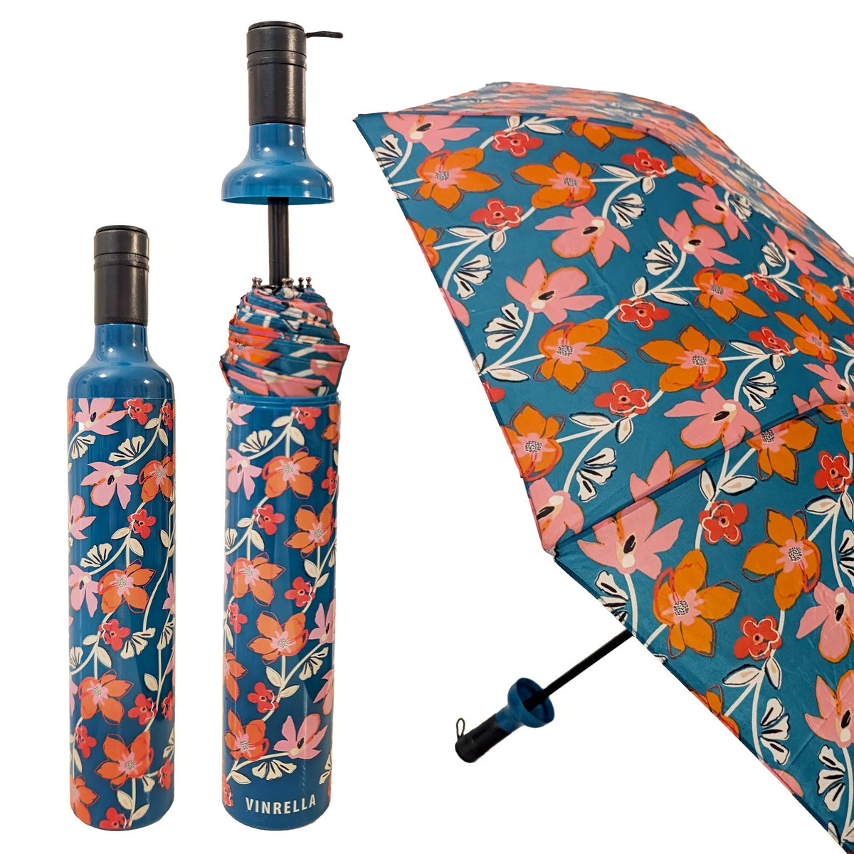 Vinrella Teal Tango Umbrella in a Bottle