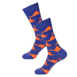 Barrel Down South Blue/Orange Virginia Shape Socks