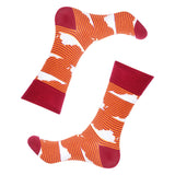 Barrel Down South Maroon/Orange Stripe Virginia Shape Socks