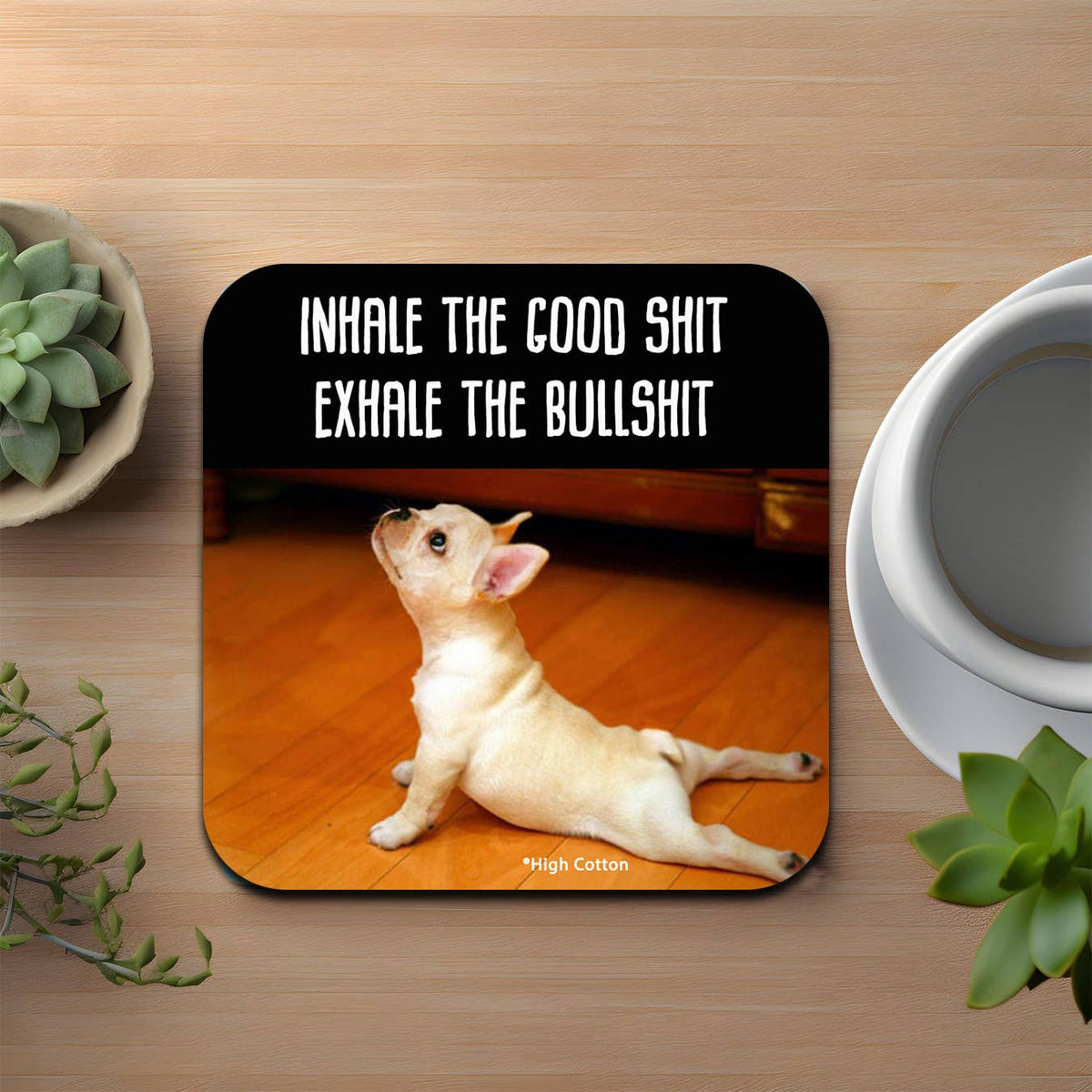 Inhale Exhale Yoga Dog Coaster