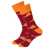 Barrel Down South Maroon/Orange Virginia Shape Socks