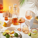 Tag Chelsea Iridescent Optic Coupe Glass Amber