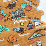 Totally Bamboo - Virginia Cutting Board with Artwork by Fish Kiss™