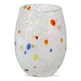 Tag Confetti Stemless Wine Glass White Multi