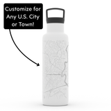 Well Told Roanoke Map - Water Bottle - 21 oz: Black