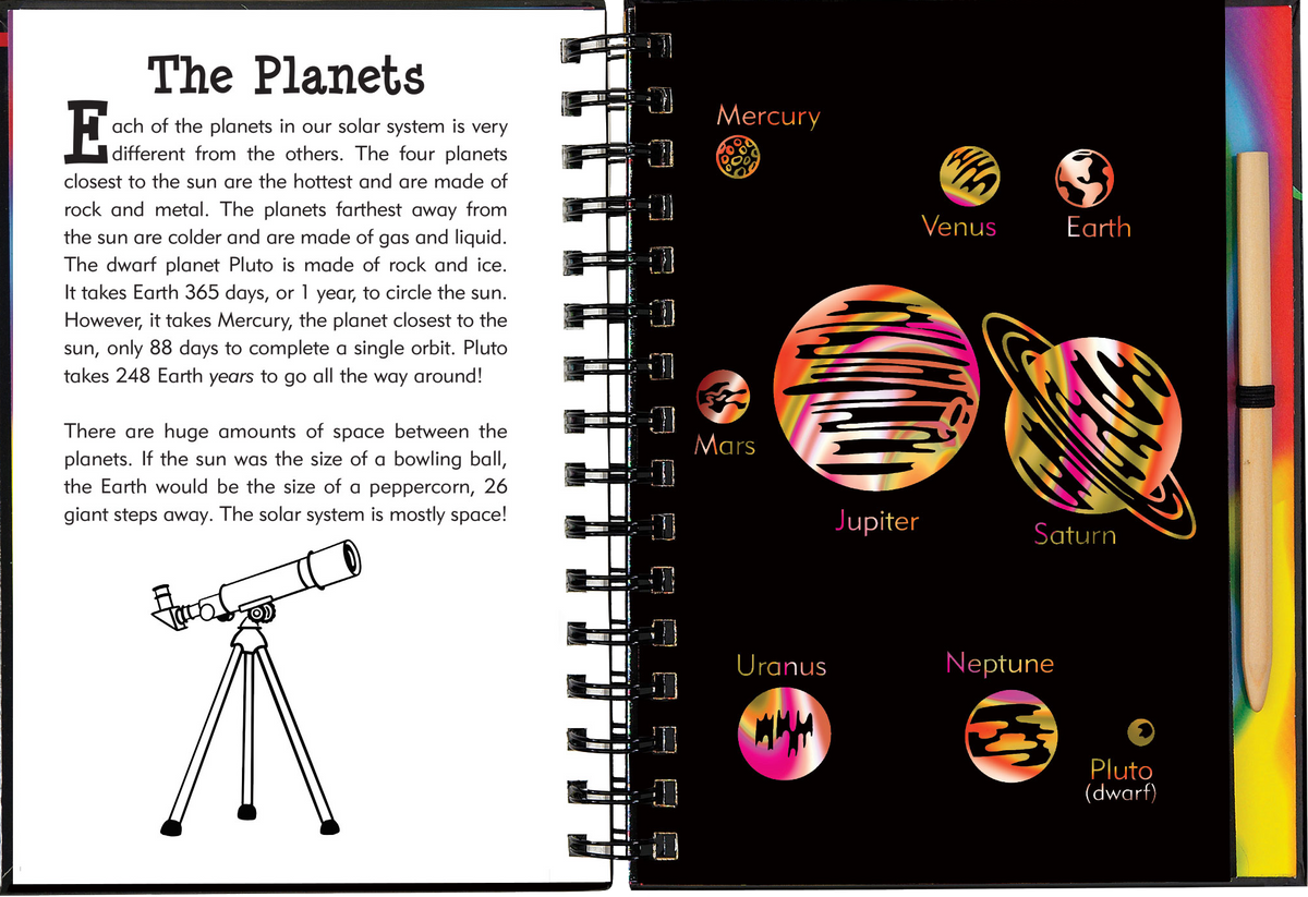 Peter Pauper Press Solar System Scratch and Sketch