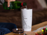 Well Told Roanoke Map - Travel Tumbler- 20 oz: Black