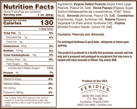 Feridies 9oz Route 58 Trail Mix