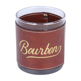 Barrel Down South Gold Bourbon Script Faux Leather Rocks Glass