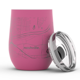 Well Told Roanoke Map - Wine Tumbler - 12 oz: Black