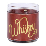 Barrel Down South Whiskey Word- Gold Faux Leather Rocks Glass