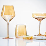 Tag Chelsea Iridescent Optic Stemless Wine Glass Amber
