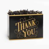 Gift Basket Boxes: Black & Gold Thank You / Large 10.25x6x7.5"