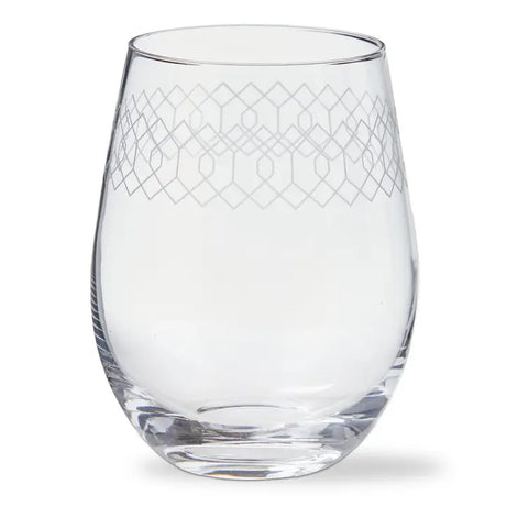 Tag Fitz Etched Stemless Wine Glass