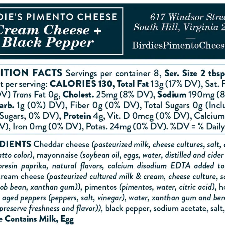 Birdie's Cream Cheese & Black Pepper