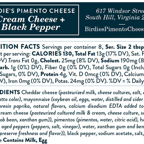 Birdie's Cream Cheese & Black Pepper