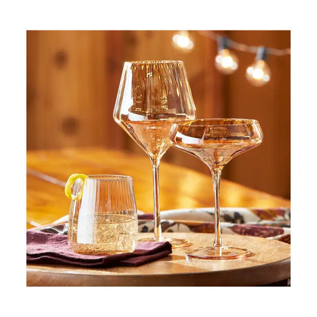 Tag Chelsea Iridescent Optic Wine Glass Amber