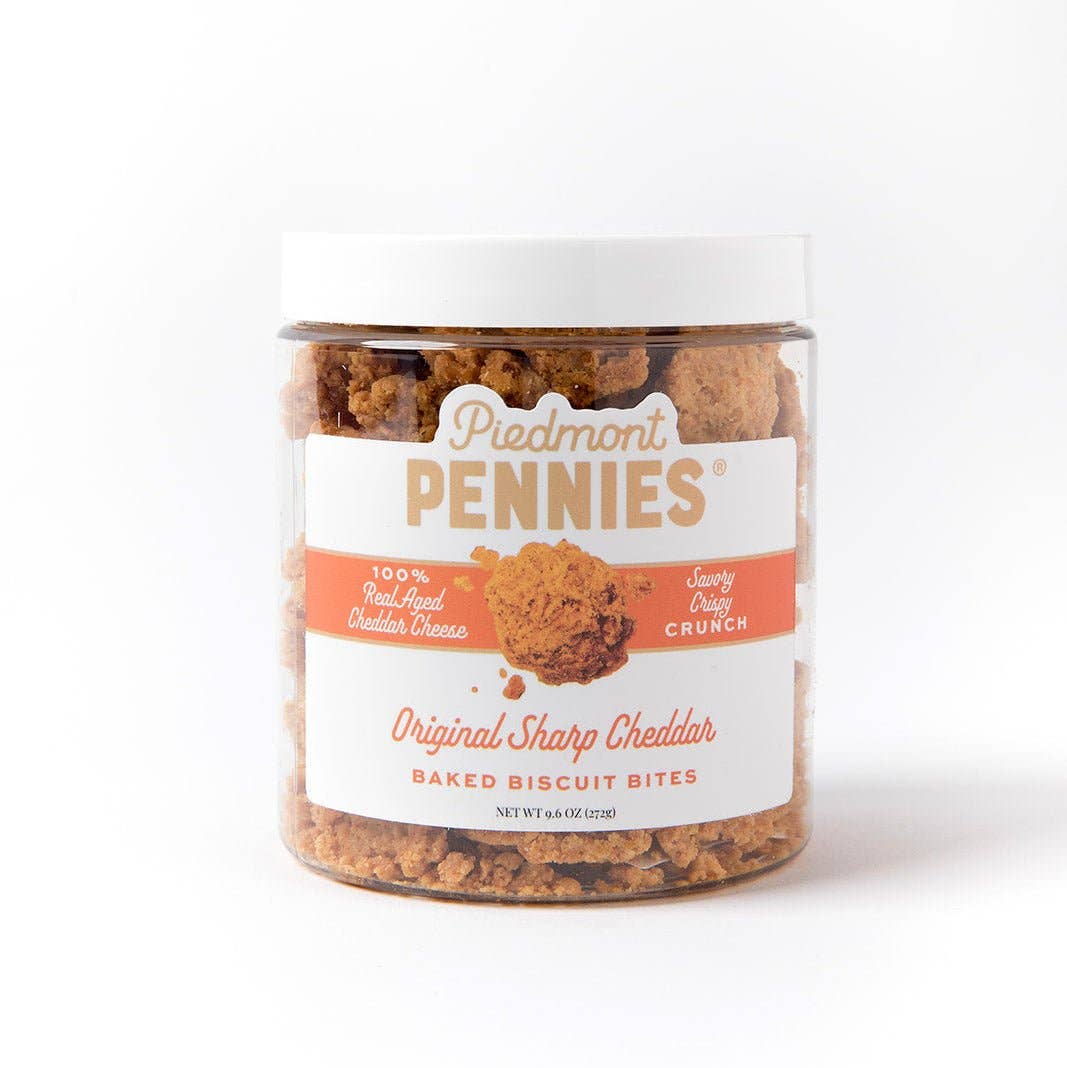 Piedmont Pennies Original Sharp Cheddar Cheese Crackers, Gift Jar