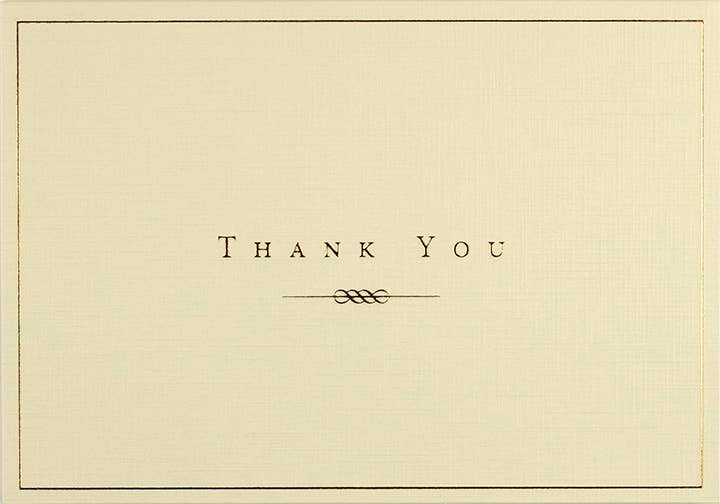 Peter Pauper Press Gold and Cream Thank You Notes