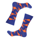 Barrel Down South Blue/Orange Virginia Shape Socks