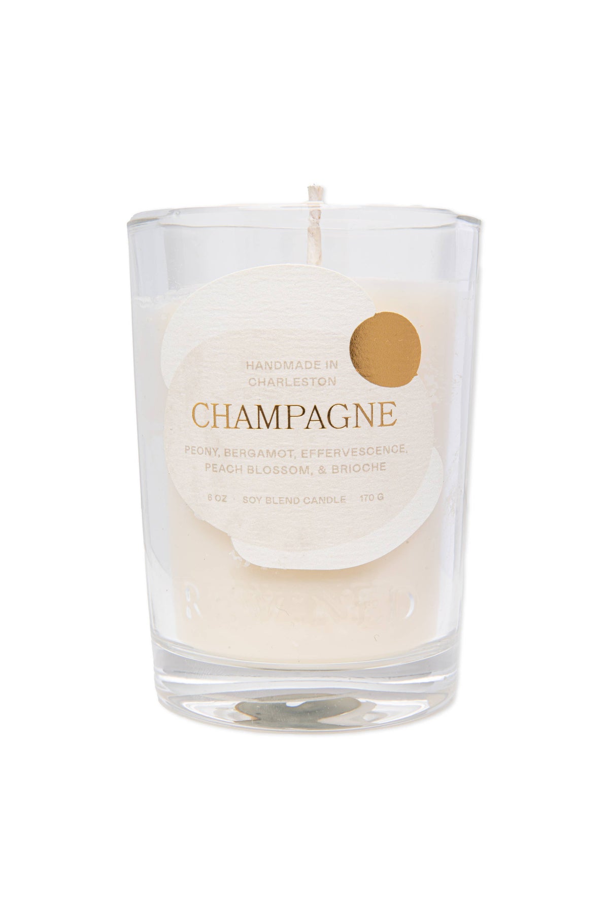 Rewined Champagne Candle 6 oz | Peony, Bergamot, Peach Blossom