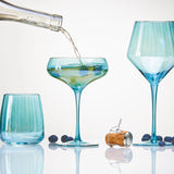 Tag Chelsea Iridescent Optic Stemless Wine Glass Aqua