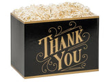 Gift Basket Boxes: Black & Gold Thank You / Large 10.25x6x7.5"