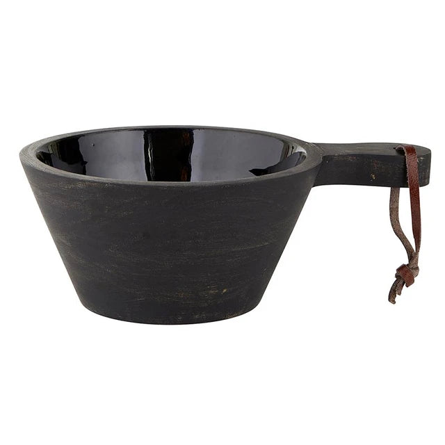 SBDS Tablesugar Black Wood Enamel Bowl with Handle