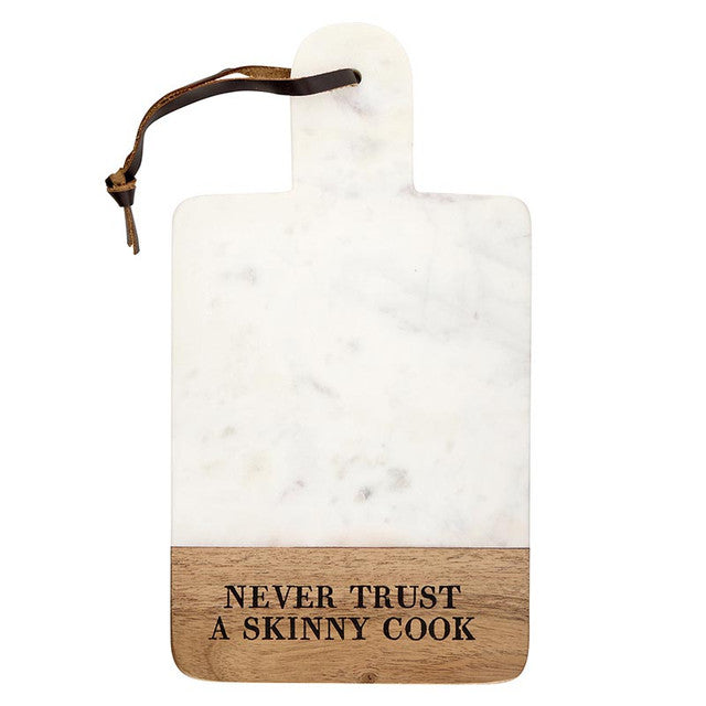 SBDS Marble Wood Tray - Never Trust a Skinny Cook