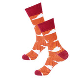 Barrel Down South Maroon/Orange Stripe Virginia Shape Socks