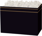 Gift Basket Boxes: Black w/ Gold Stripe / Large 10.25x6x7.5"