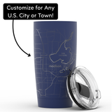 Well Told Roanoke Map - Travel Tumbler- 20 oz: Black