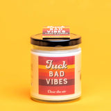 Whiskey River Fuck Bad Vibes Candle and Matchbook | Funny Candle