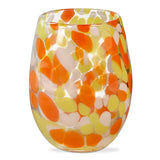 Tag Confetti Stemless Wine Glass Orange Multi