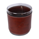 Barrel Down South VA Outline Faux Leather Rocks Glass