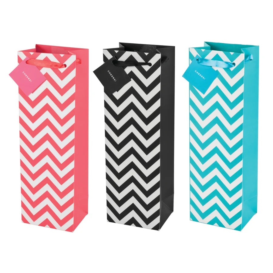 Bag, Assorted Chevron Wine Bag