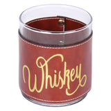 Barrel Down South Whiskey Word- Gold Faux Leather Rocks Glass