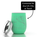 Well Told Roanoke Map - Wine Tumbler - 12 oz: Black