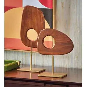 Tag Sterling Sculpture Decor Brown Mango Wood Iron - Tall