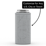 Well Told Roanoke Map - Tall Can Cooler -16oz: Black