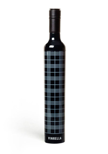 Vinrella Black Plaid Bottle Umbrella